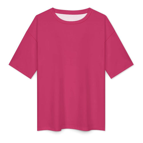 Women's Raspberry Rose Turquoise Solid Oversized T-shirt