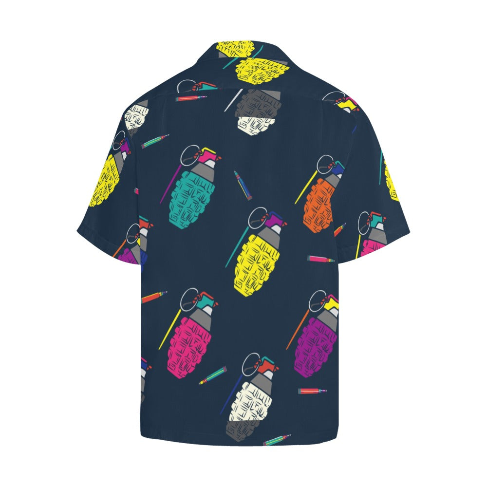 Men's Colorful Bombs Abstract Half Sleeve Shirt