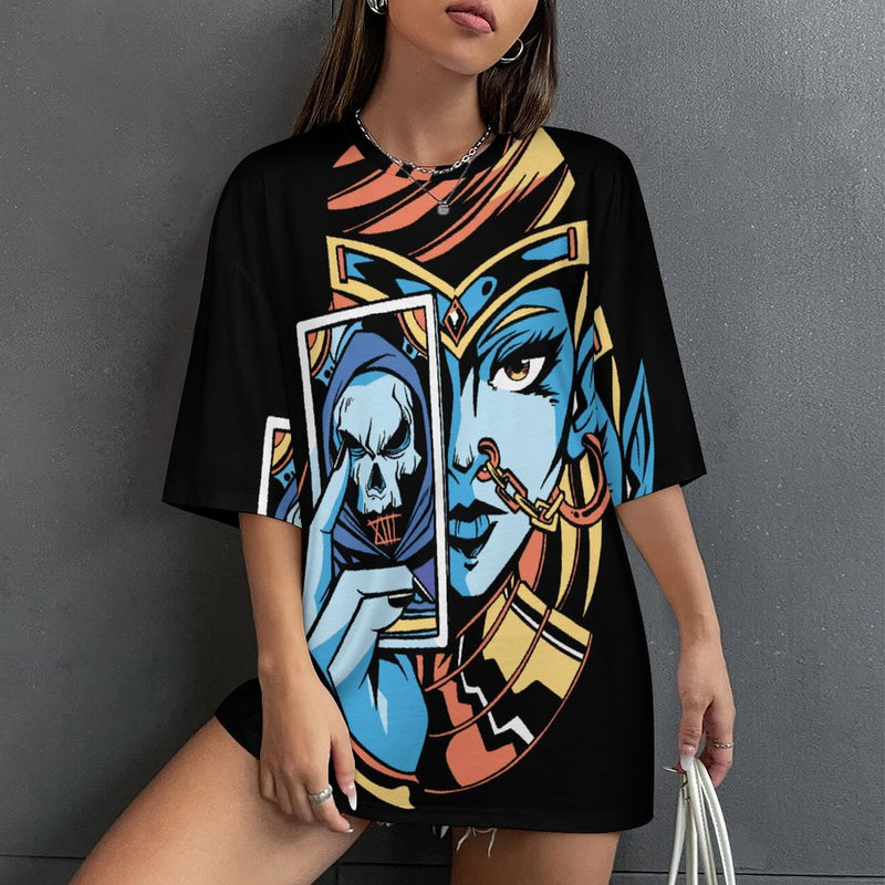 Women's Dark Card Acid & Punk Oversized T-shirt
