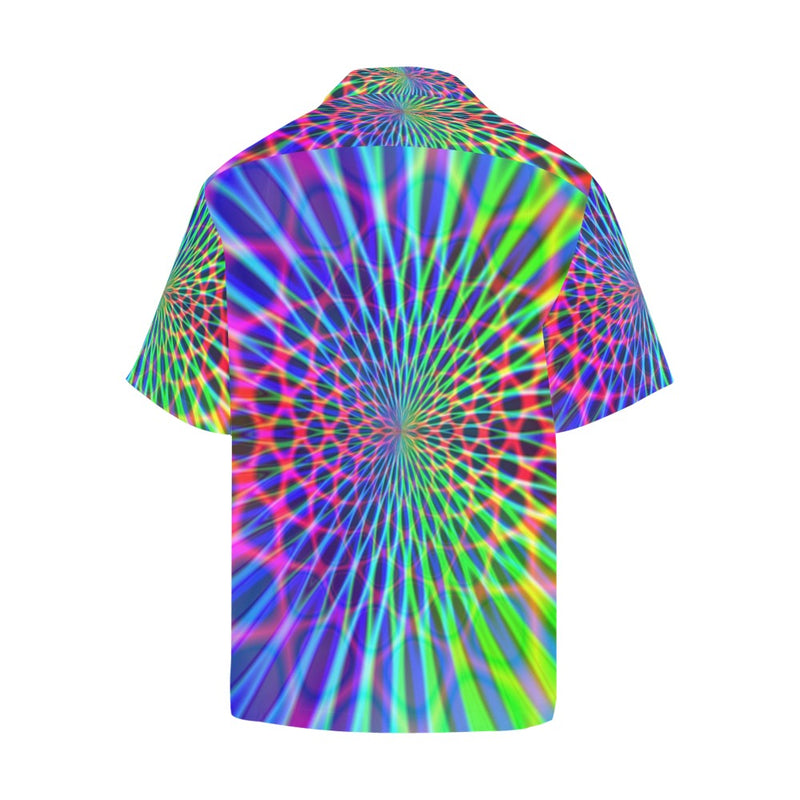 Men's Cosmic Psychedelic Spirila Abstract Half Sleeve Shirt
