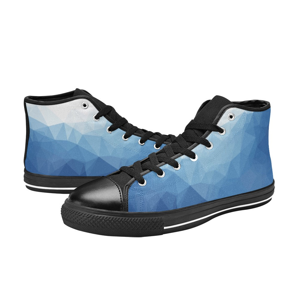 Men's Blue Prism Abstract High Top Shoes