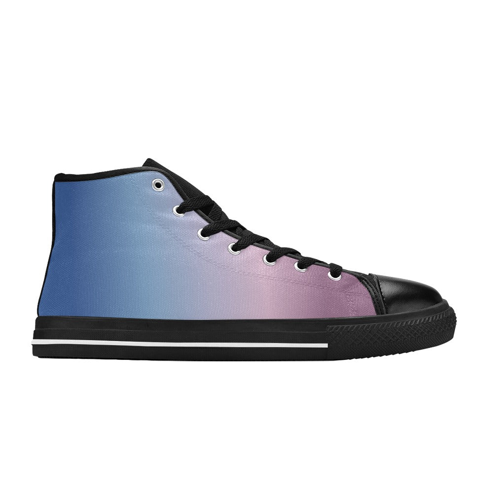 Men's Blue Pink Hue Solid High Top Shoes