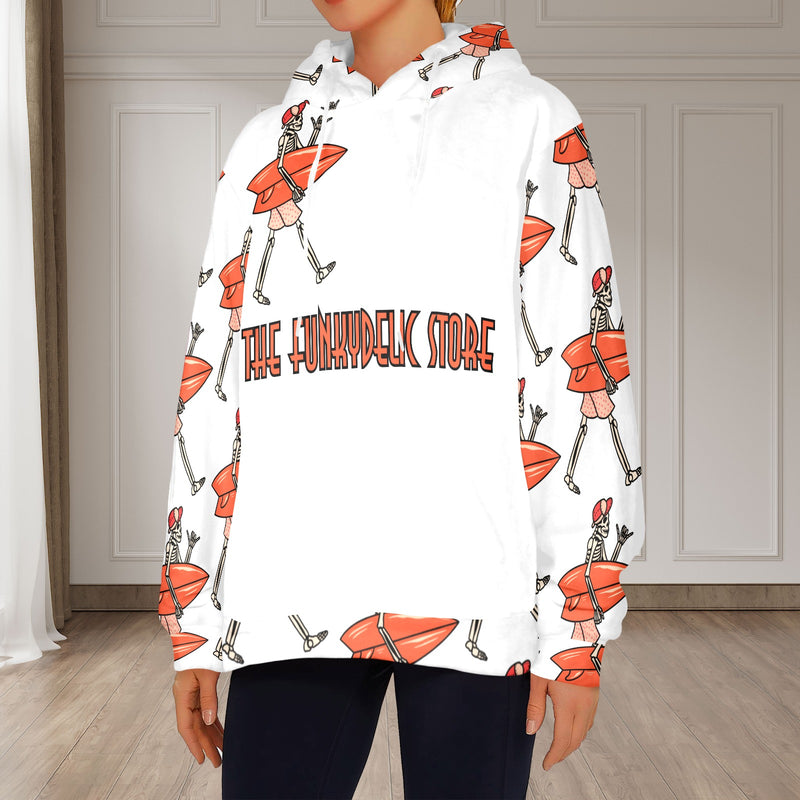 Women's Skeleton Surfer Streetwear Flannel Hoodie