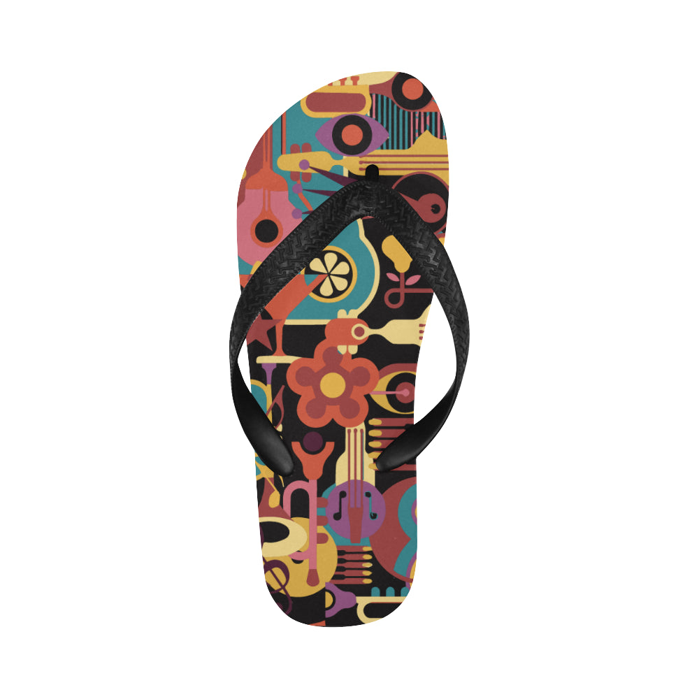 Men's Vibrant Groove Abstract Flip Flops