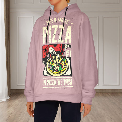 Women's Pizza Fan Abstract Flannel Hoodie
