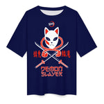 Women's Demon Slayer Mask Anime Oversized T-shirt