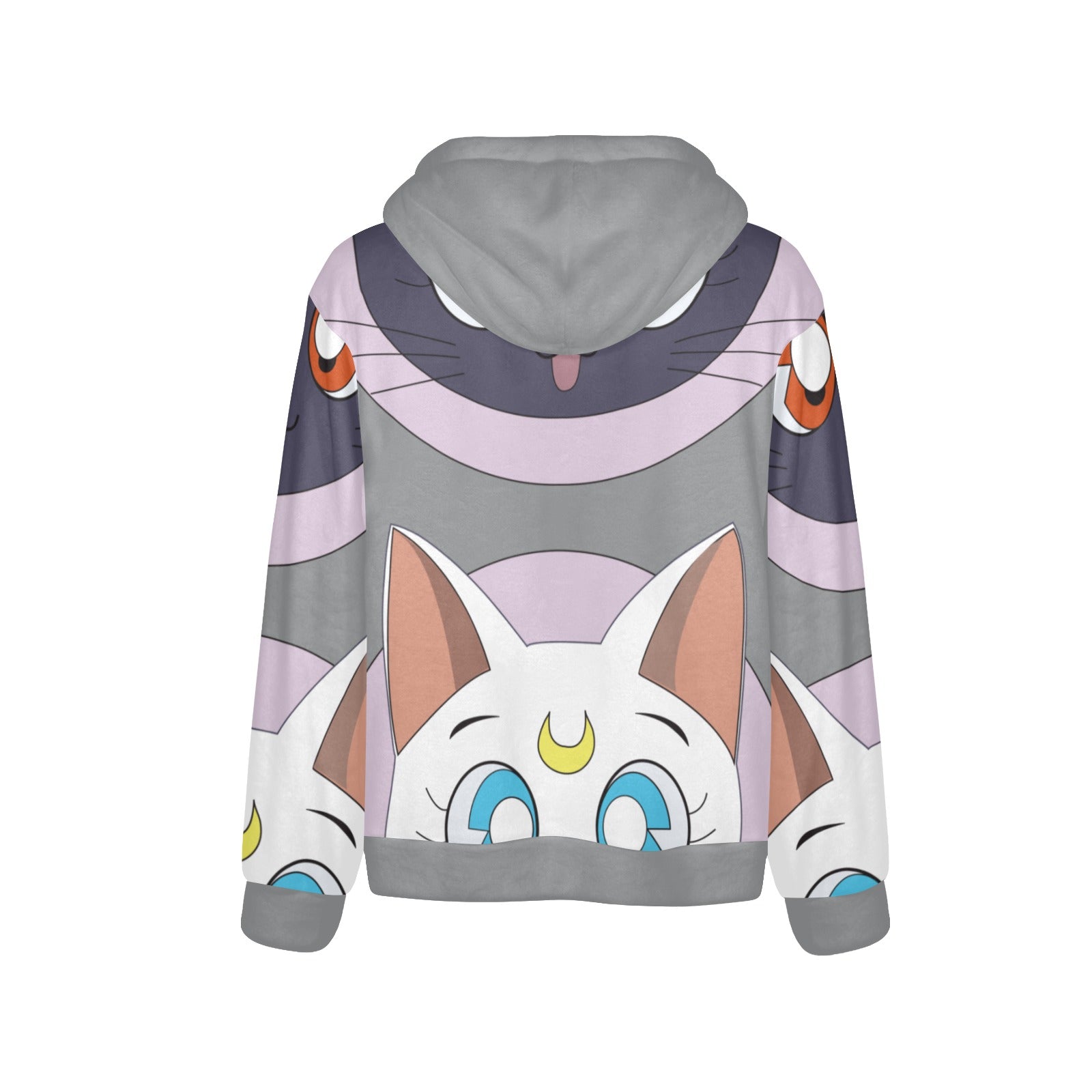 Men's Sailor Moon Cat Anime Flannel Hoodie