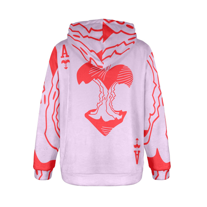 Women's 'A' Card Abstract Flannel Hoodie