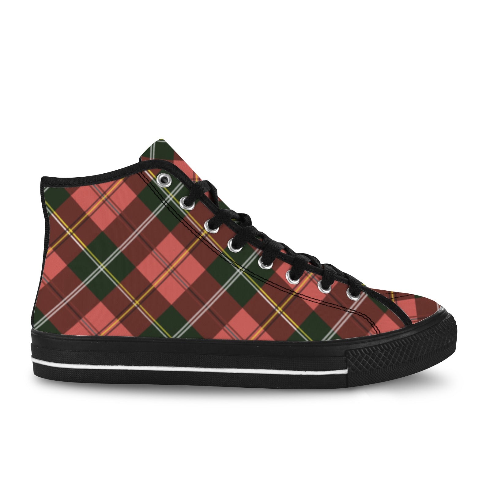 Men's Tartan Blaze Abstract High Top Shoes