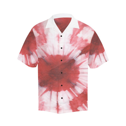 Men's Red Tie-Dye Abstract Half Sleeve Shirt