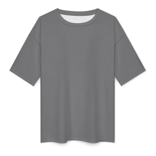 Women's Trolley Grey Solid Oversized T-shirt