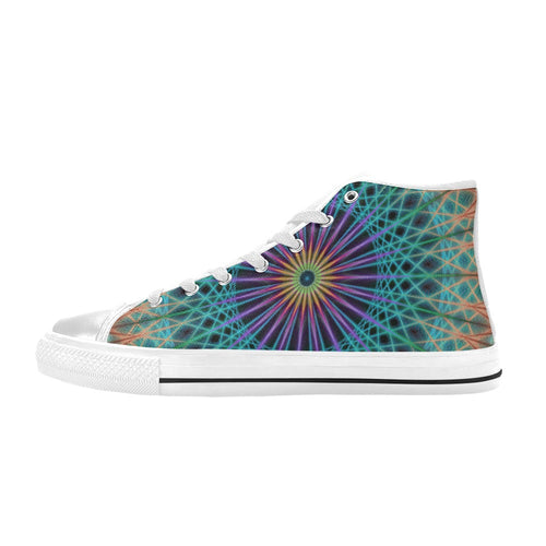 Men's Aurora Fractal Abstract High Top Shoes