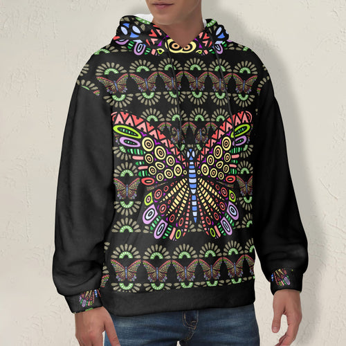 Men's Trippy Abstract Art Acid & Punk Flannel Hoodie