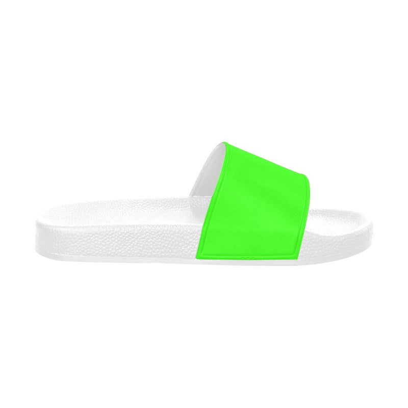 Men's Neon Green Solid Slider Sandals