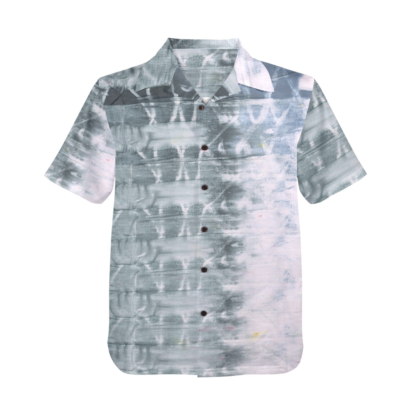 Men's Gray Tie-Dye Abstract Half Sleeve Shirt