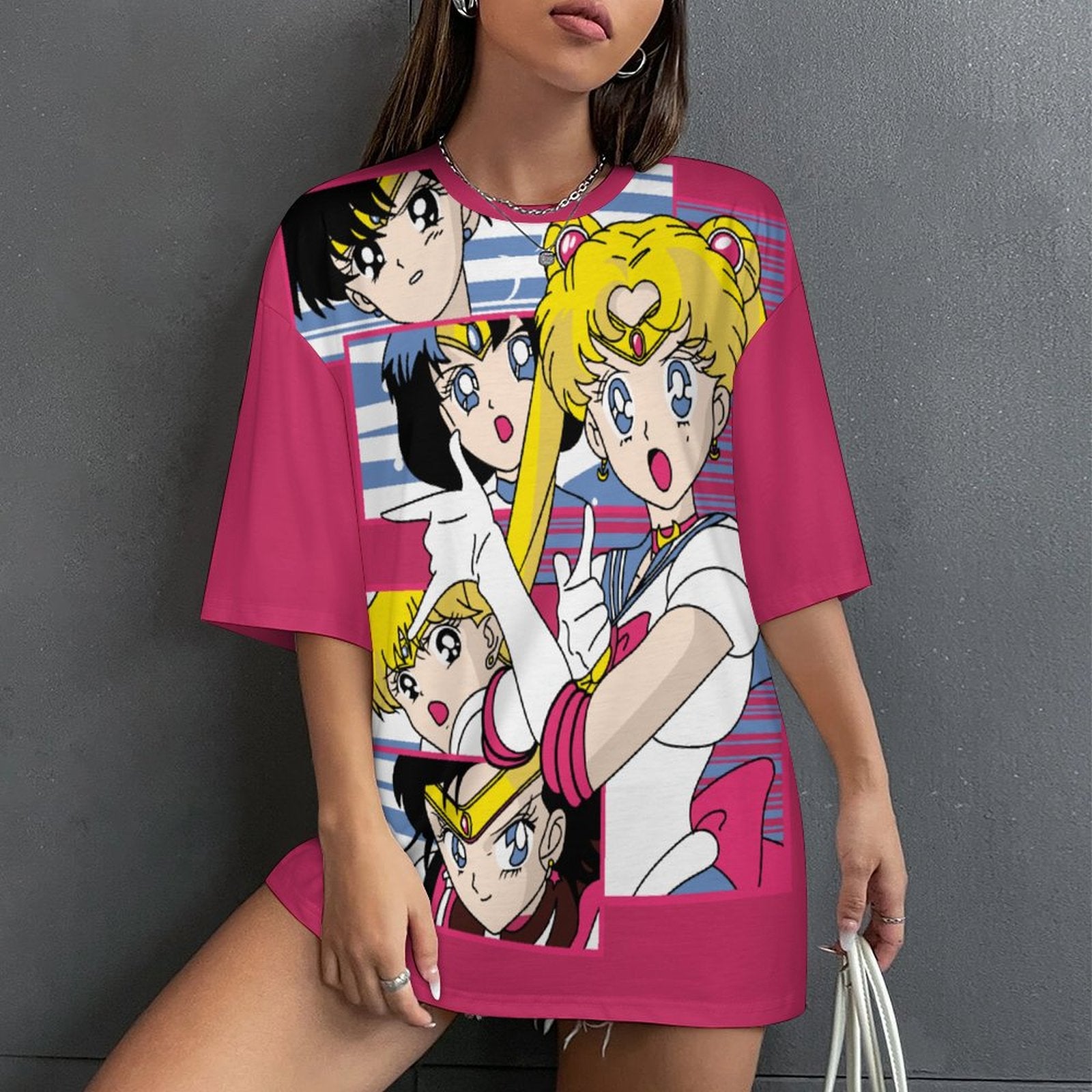 Women's Sailor Moon Crew Anime Oversized T-shirt