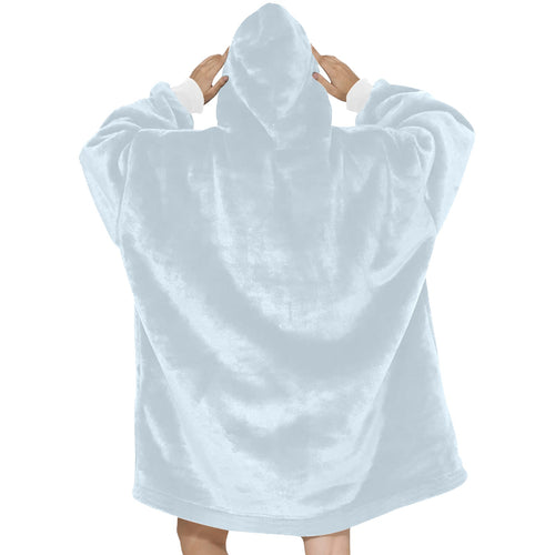 Women's Pale Aqua Blue Solid Blanket Hoodie