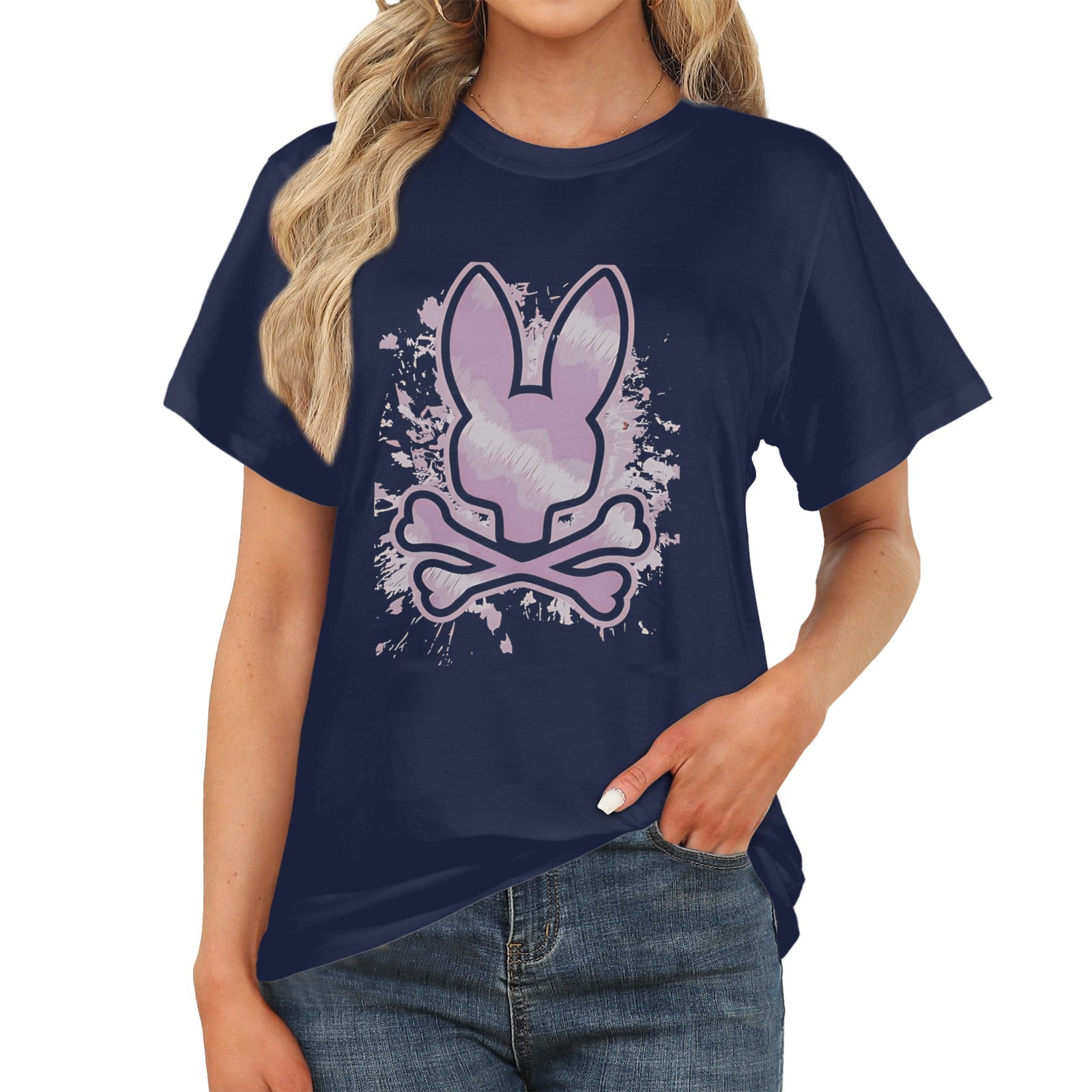 Women's Spray Skull Streetwear Classic Fit T-shirt