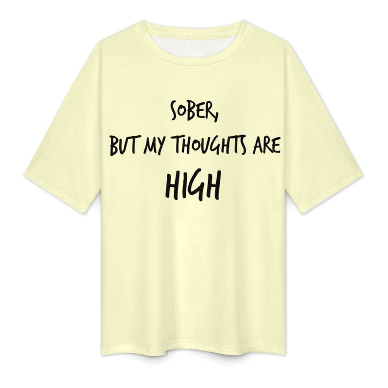 Men's High Thoughts Typography Oversized T-shirt