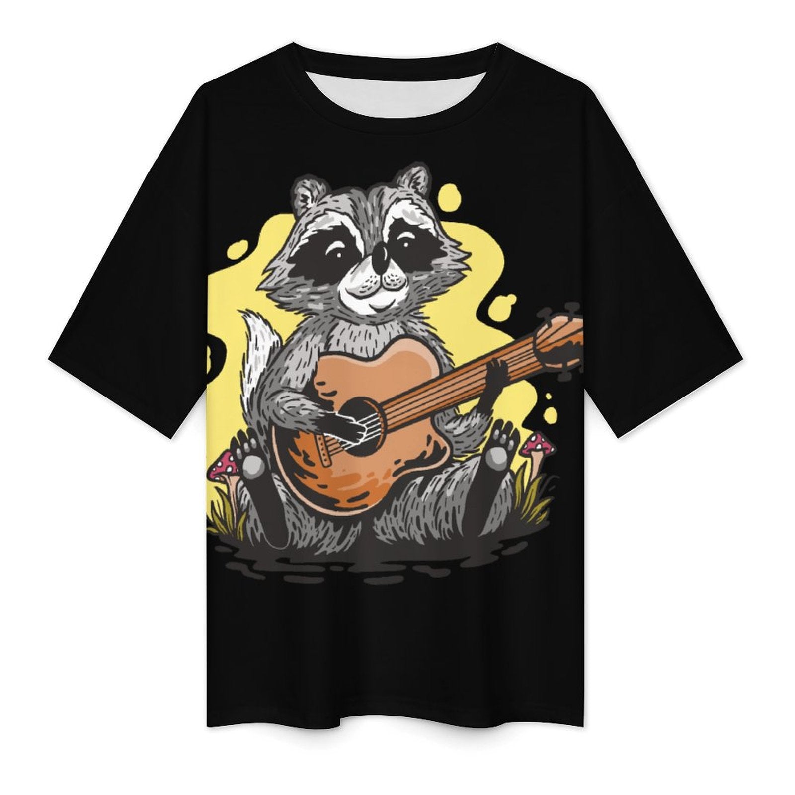 Women's Chilling Raccoon Abstract Oversized T-shirt