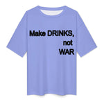 Men's Make Drinks Not War Typography Oversized T-shirt