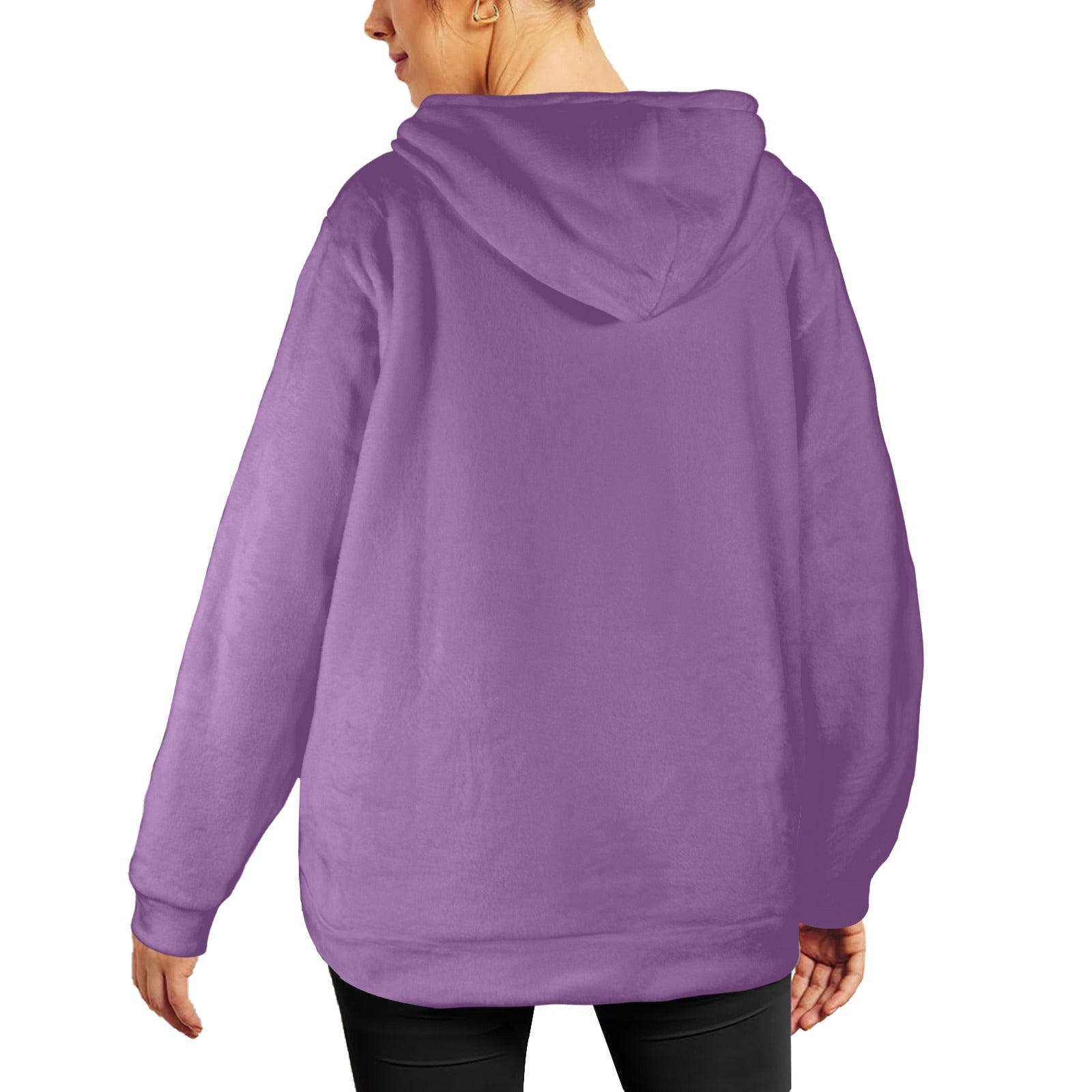 Women's French Lilac Solid Flannel Hoodie