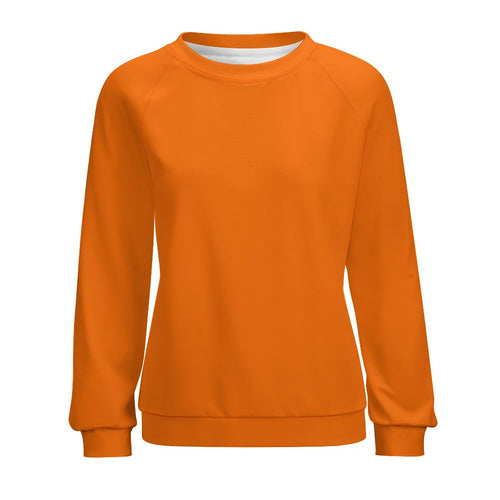 Women's Deep Carrot Orange Solid Sweatshirt