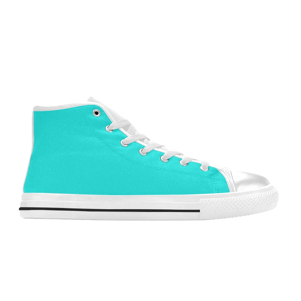 Men's Medium Turquoise Solid High Top Shoes