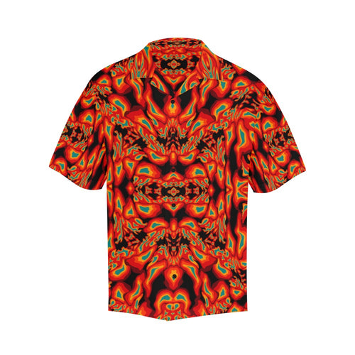 Men's Flaming Vortex Abstract Half Sleeve Shirt