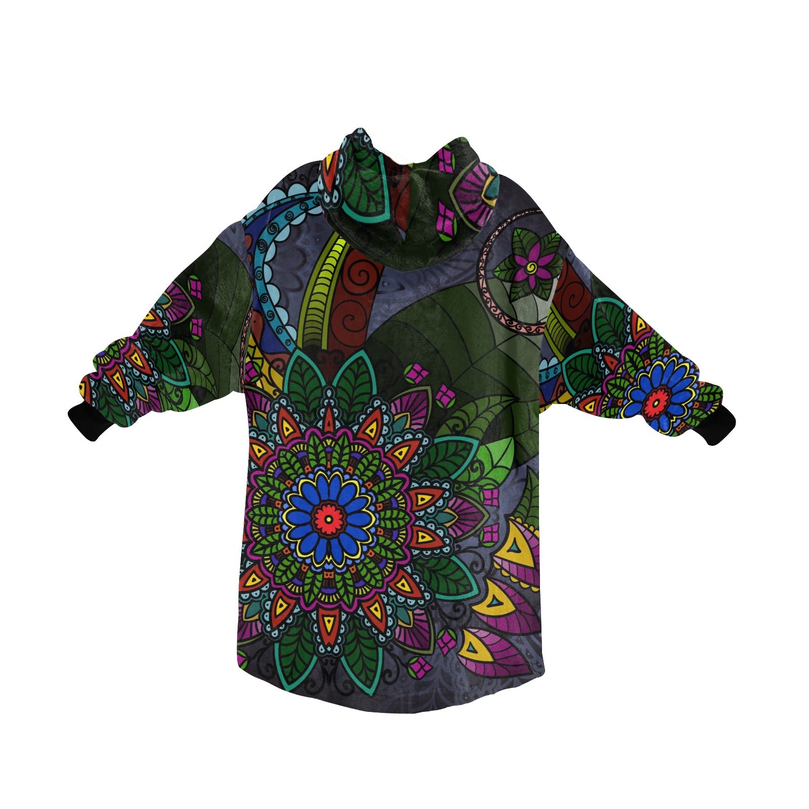 Women's Tribal Ethnic Mandala Abstract Blanket Hoodie