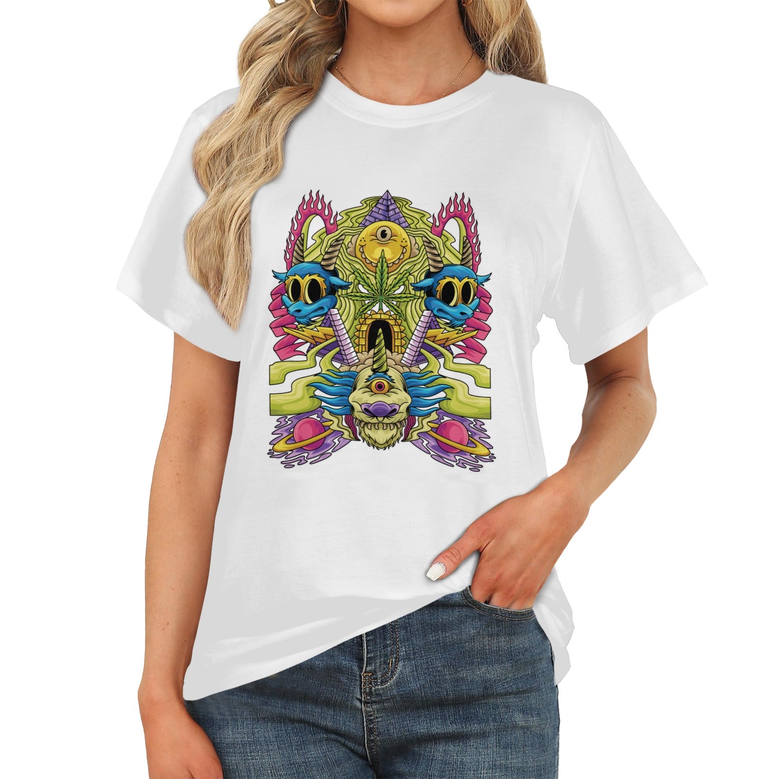 Women's Multi Monster Acid & Punk Classic Fit T-shirt