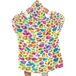 Women's Colorful Cheetah Print Abstract Blanket Hoodie