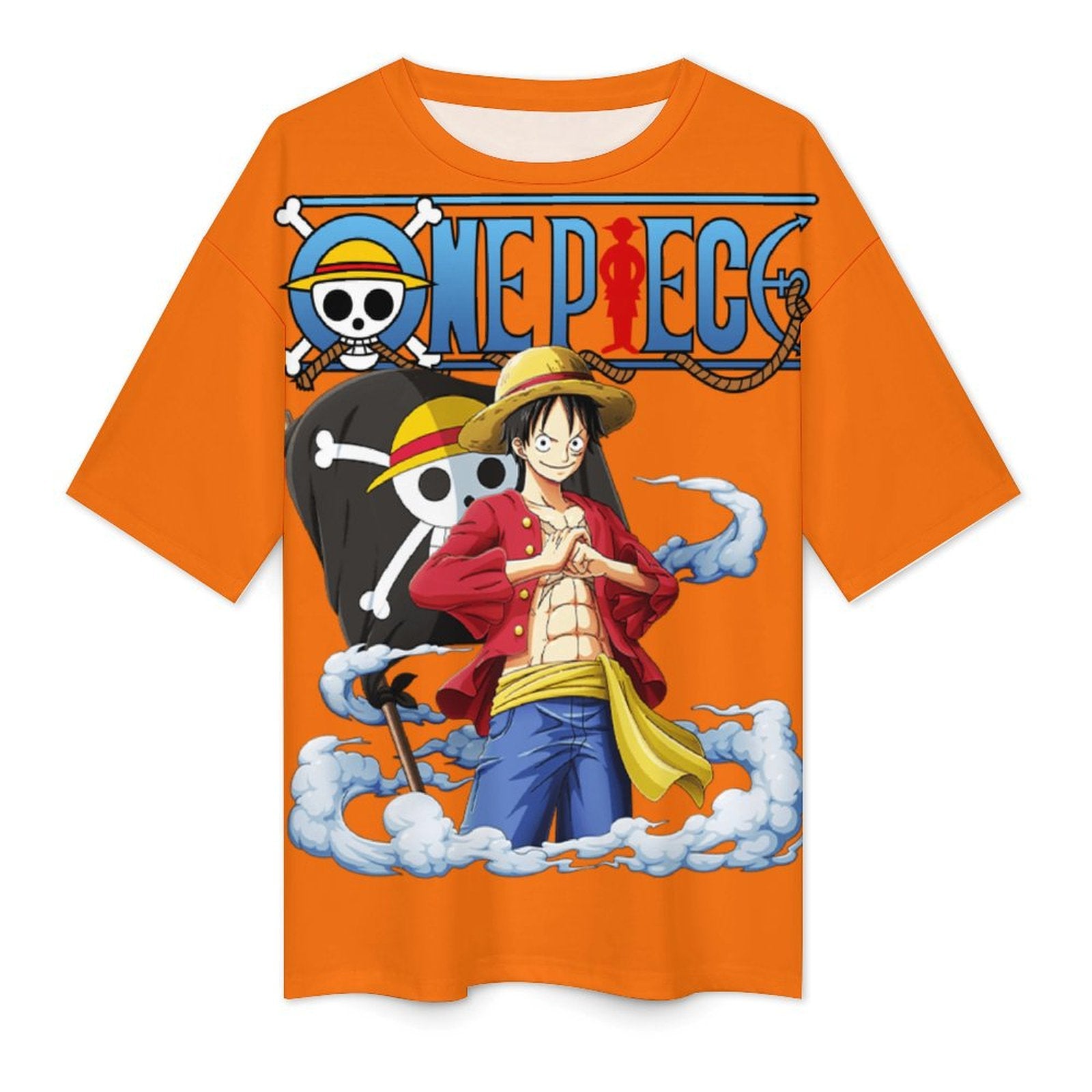 Men's Sailor Luffy One Piece Anime Oversized T-shirt