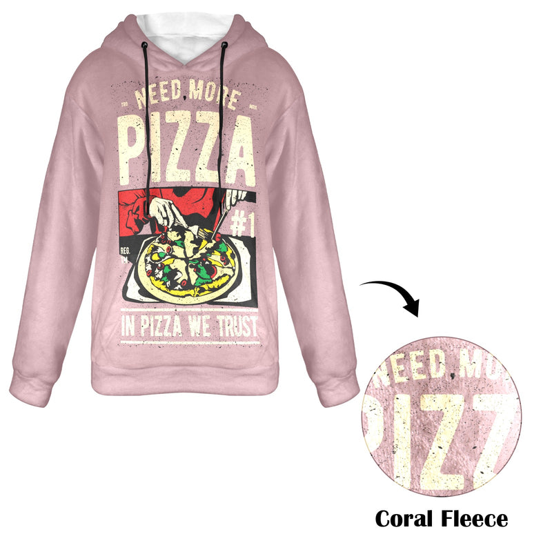 Women's Pizza Fan Abstract Flannel Hoodie