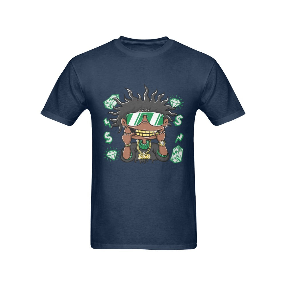 Men's Rich Black Guy Streetwear Classic Fit T-shirt