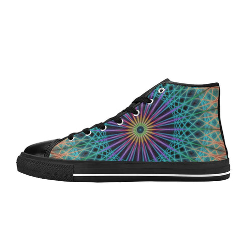 Women's Aurora Fractal Abstract High Top Shoes