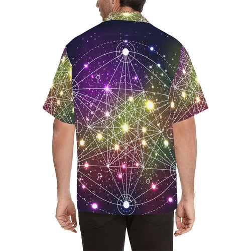 Men's Star Constellations Abstract Half Sleeve Shirt