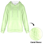Women's Moss Green Solid Flannel Hoodie