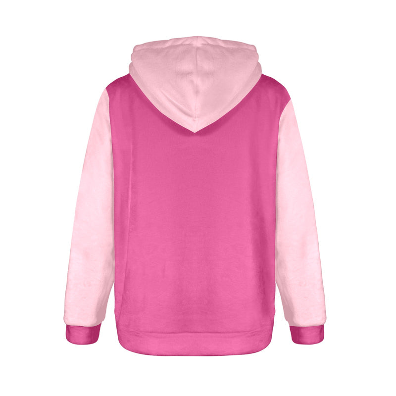 Women's Pink Combo Solid Flannel Hoodie