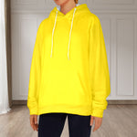 Women's Golden Yellow Solid Flannel Hoodie