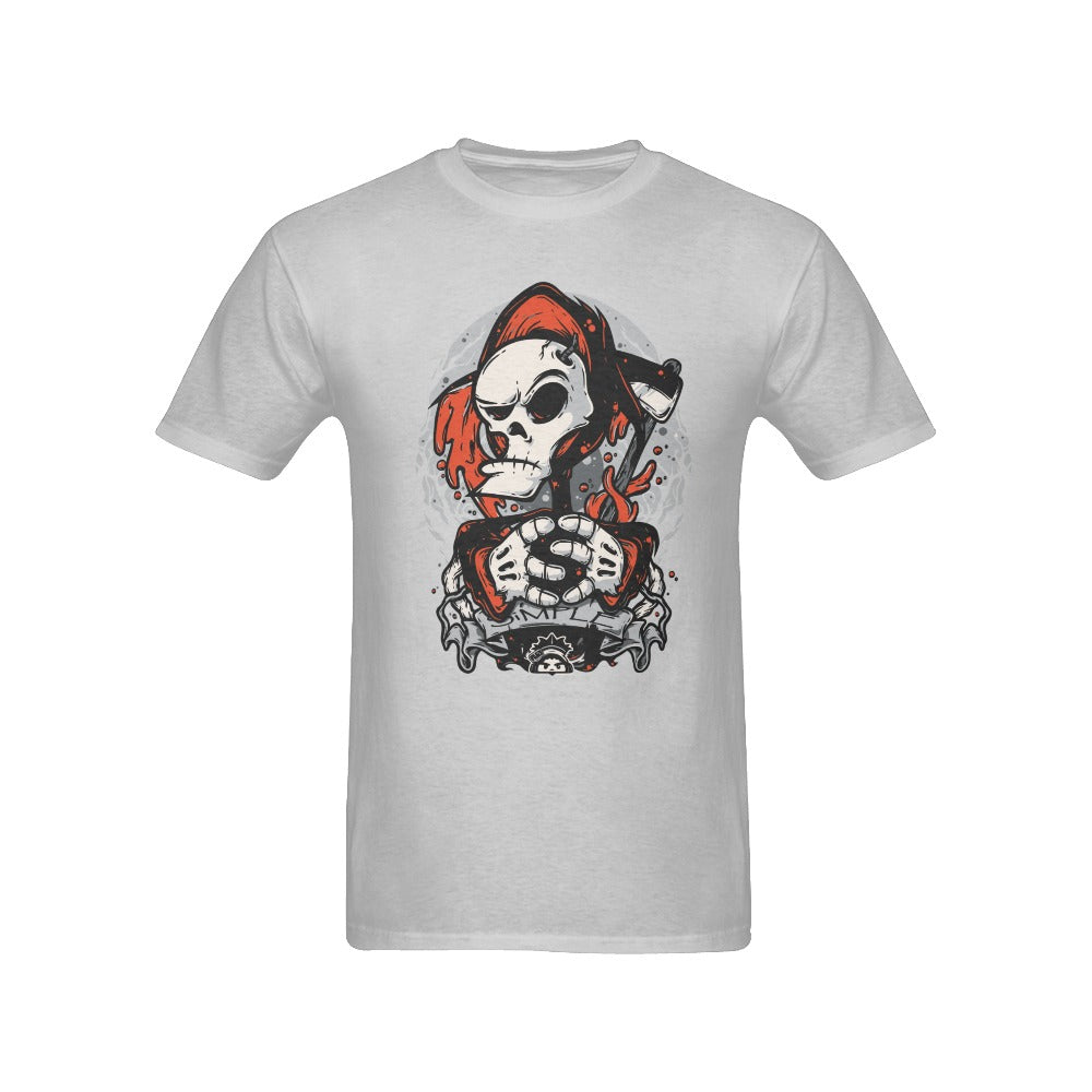 Men's Drip Skull Streetwear Classic Fit T-shirt