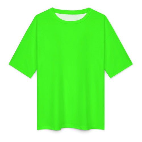 Women's Electric Green Solid Oversized T-shirt