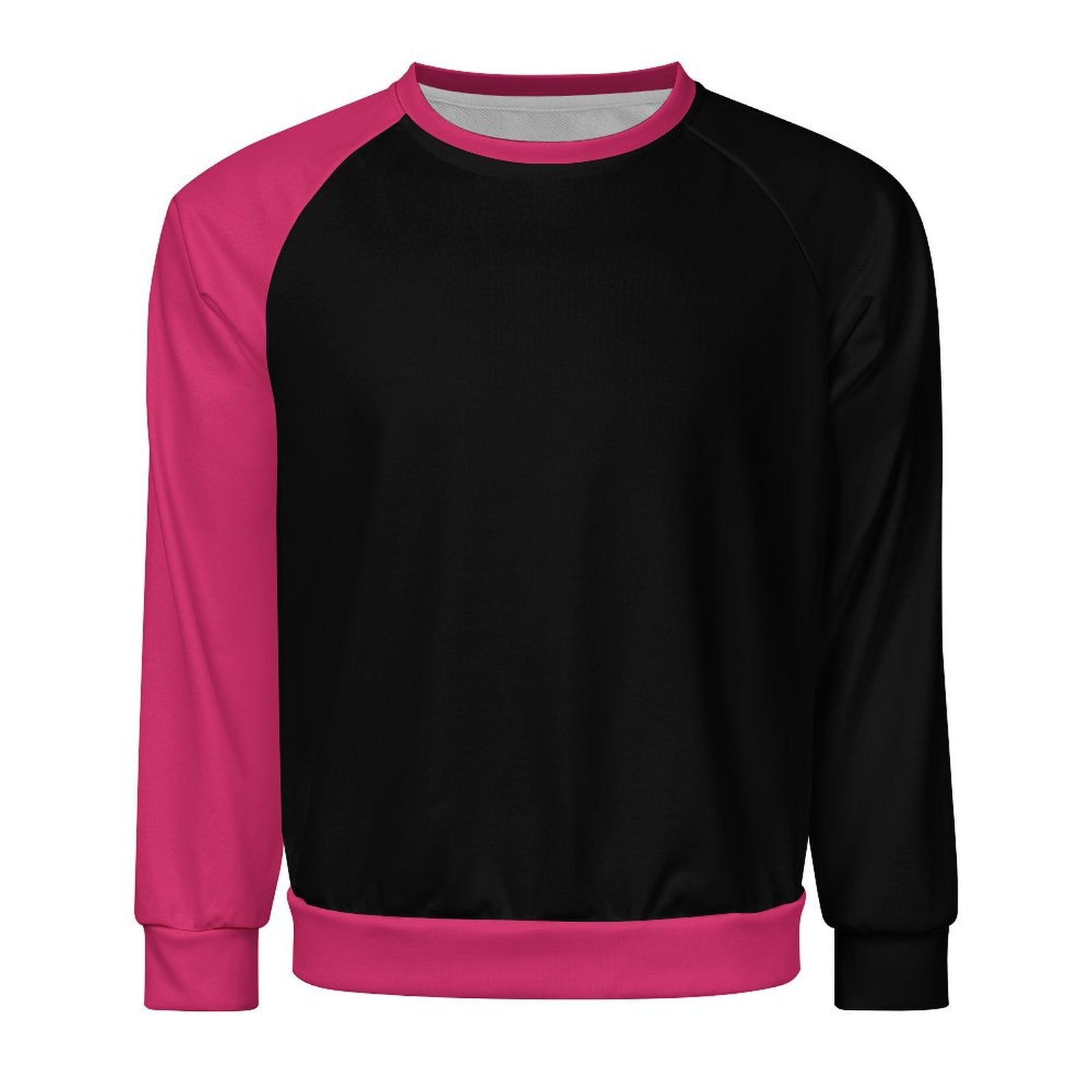 Men's Black & Raspberry Rose Solid Sweatshirt