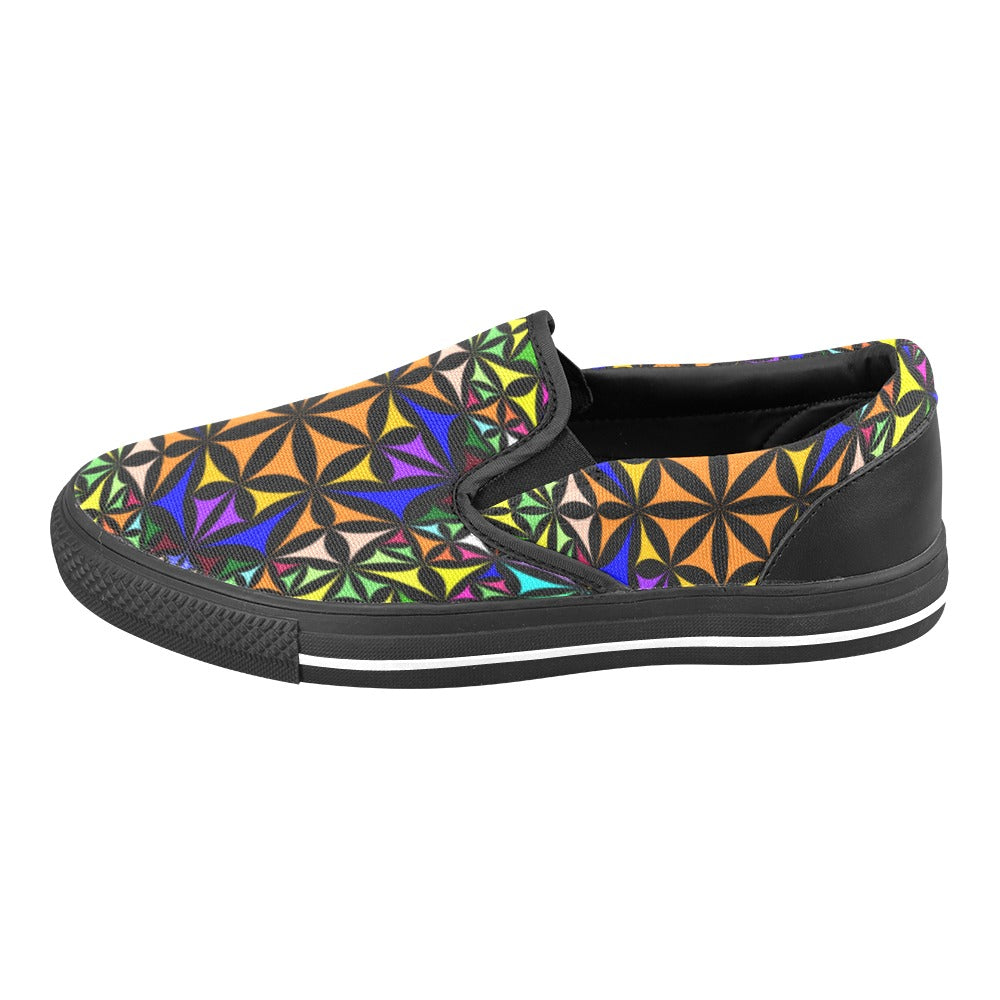 Women's Kaleidoscope Mosaic Abstract Slip-on Shoes