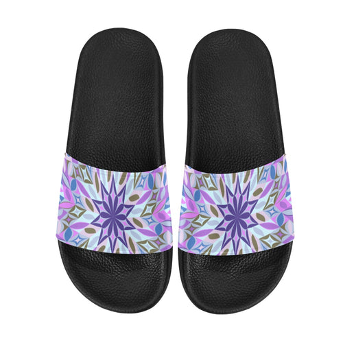 Women's Lavender Starburst Abstract Slider Sandals