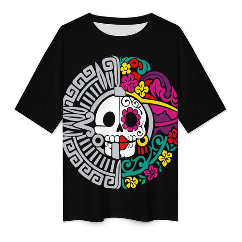 Women's Sugar Skull Acid & Punk Oversized T-shirt