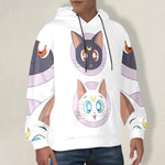 Men's Sailor Moon Cat Anime Flannel Hoodie