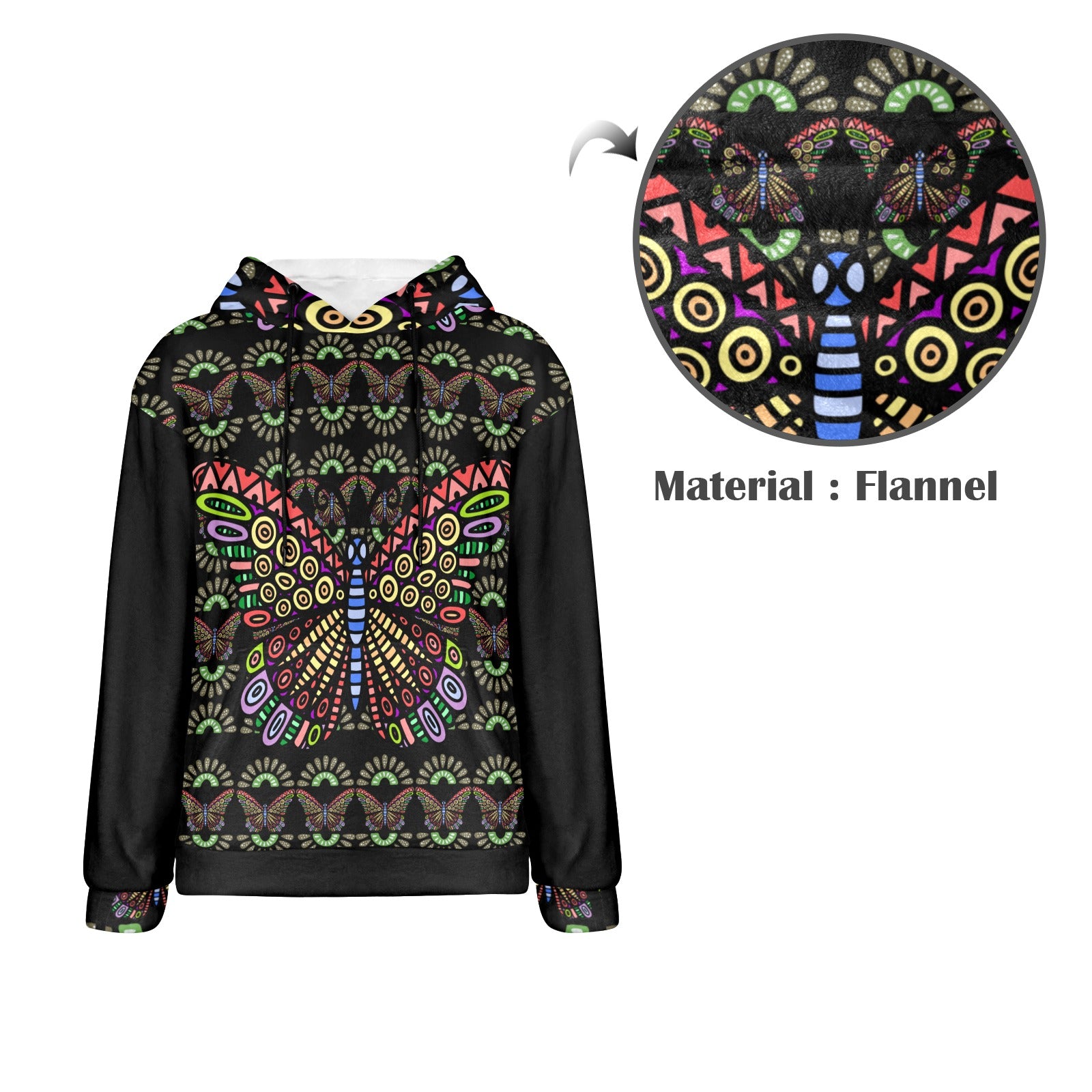 Men's Trippy Abstract Art Acid & Punk Flannel Hoodie