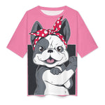 Women's Puppy Power Abstract Oversized T-shirt