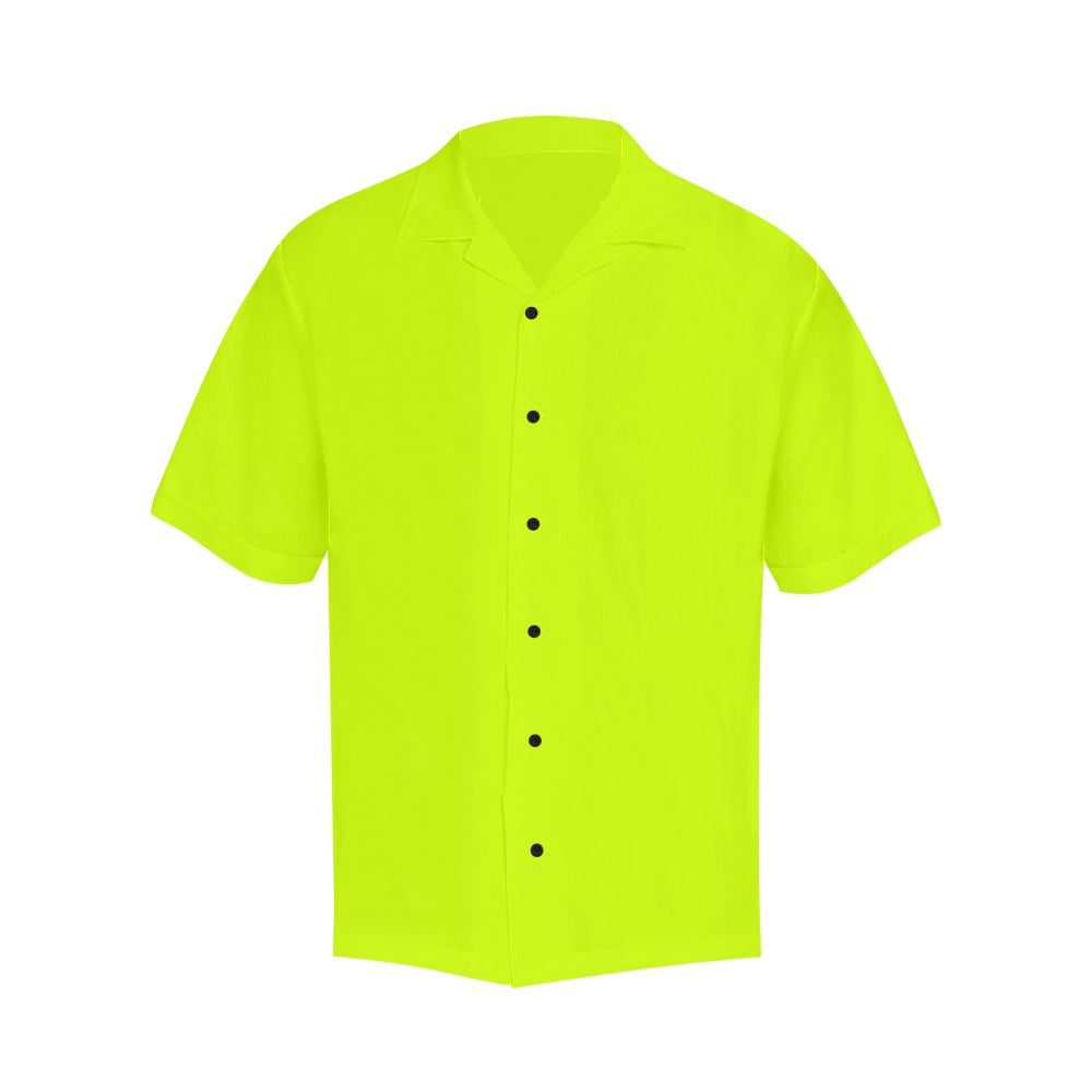 Men's Fluorescent Yellow Solid Half Sleeve Shirt